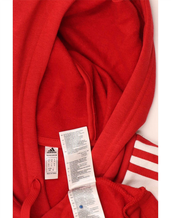Adidas Mens Hoodie Jumper Small Red Cotton