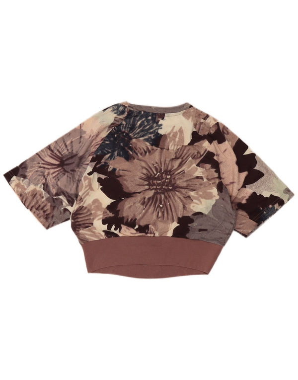 Adidas Womens Loose Fit Crop T-Shirt Top UK 4/6 XS Multicoloured Floral