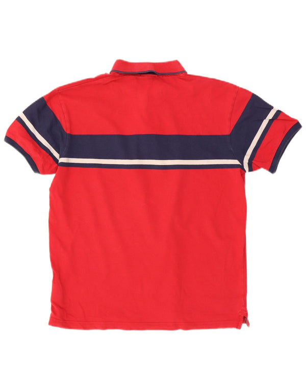 Gant Mens Polo Shirt Large Red Colourblock Cotton