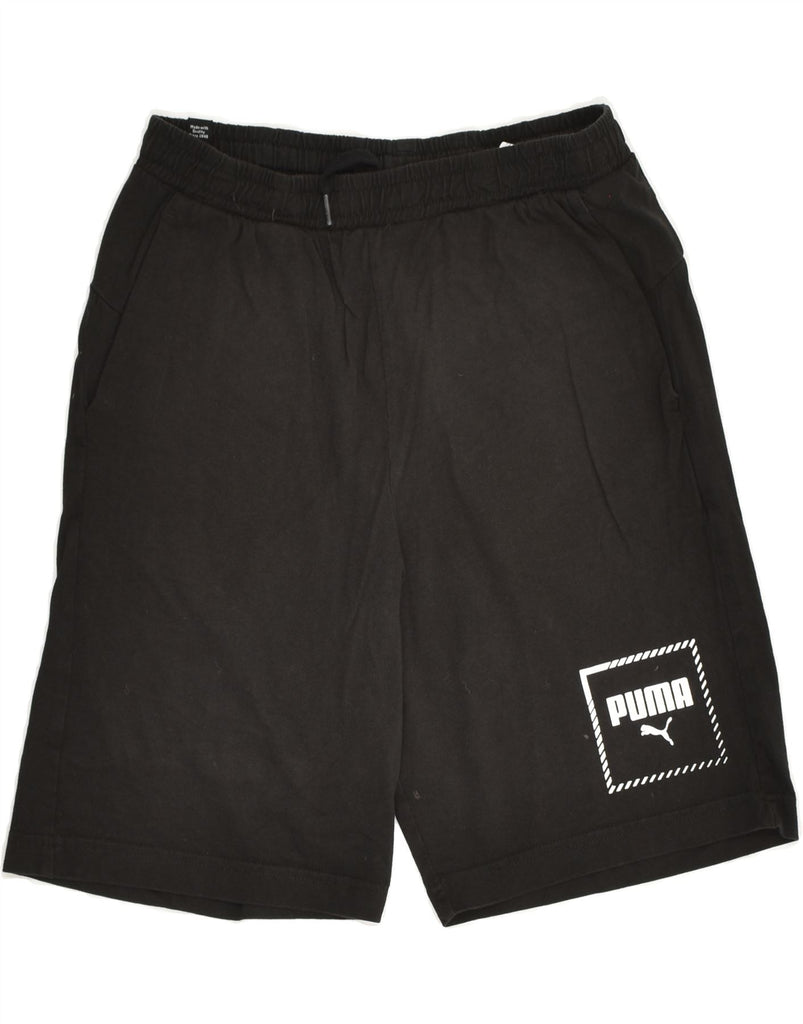 PUMA Boys Sport Shorts 13-14 Years Black Cotton | Vintage Puma | Thrift | Second-Hand Puma | Used Clothing | Messina Hembry 