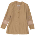 Gil Bret Womens 3 Button Blazer Jacket UK 12 Medium Beige Linen