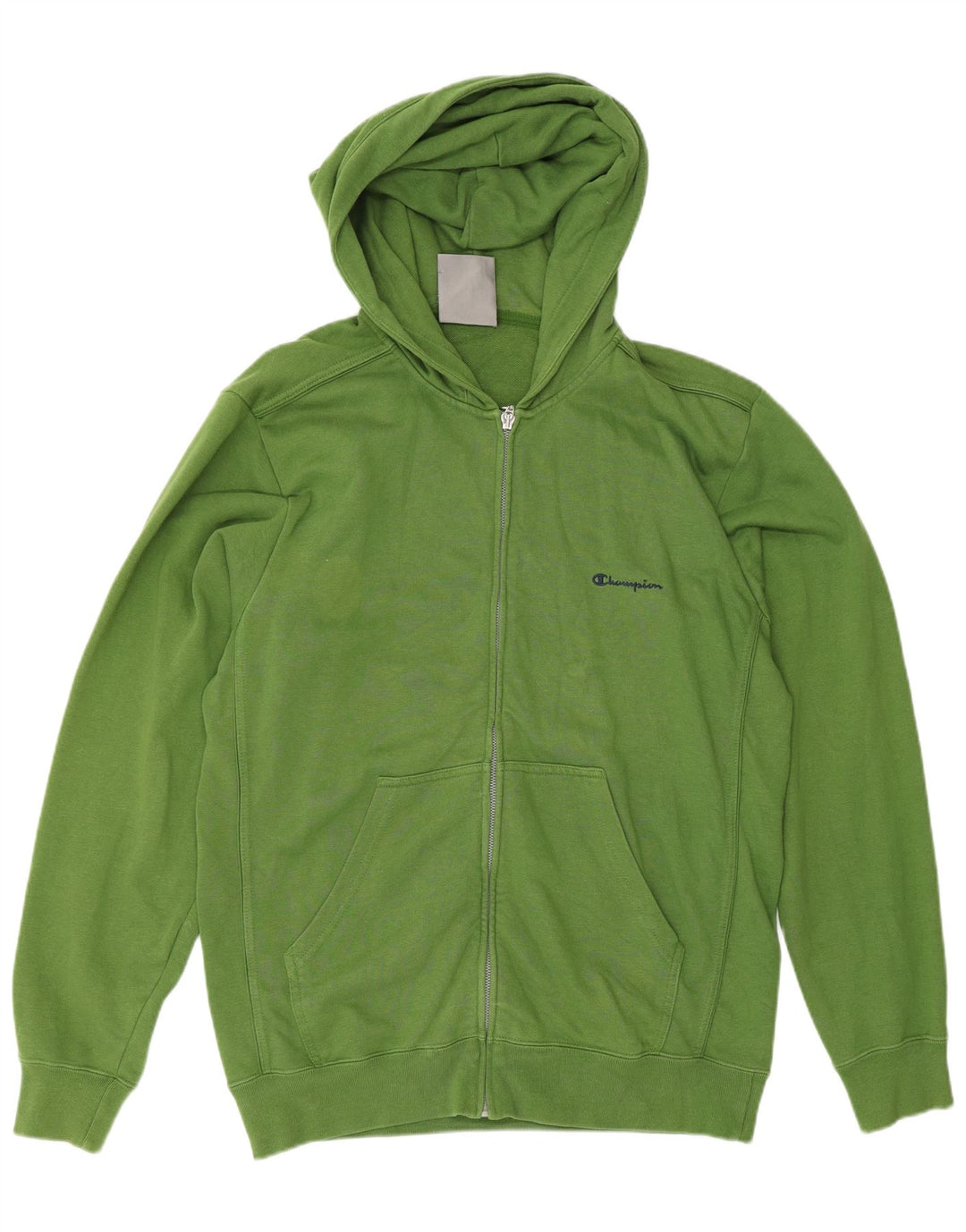 Champion Mens Zip Hoodie Sweater Large Green Cotton