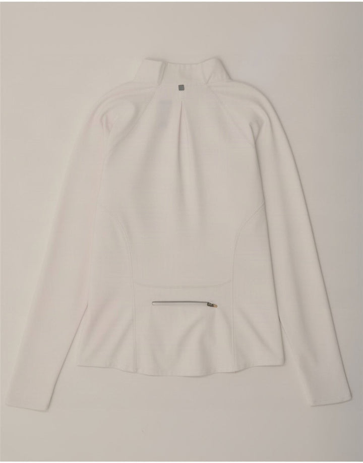 Nike Womens Zip Neck Top Long Sleeve UK 8/10 Small White