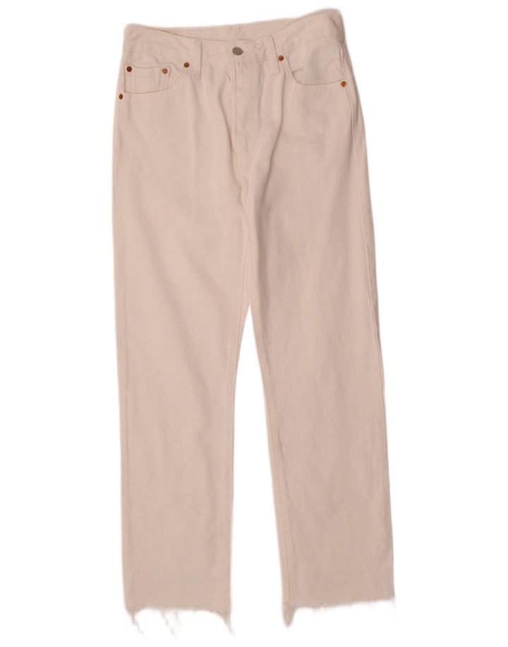 Levi's Womens 501 Straight Jeans W29 L28 White Cotton