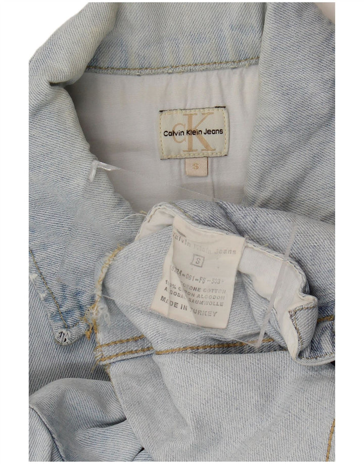 Calvin Klein Jeans Womens Denim Jacket UK 10 Small Blue Cotton
