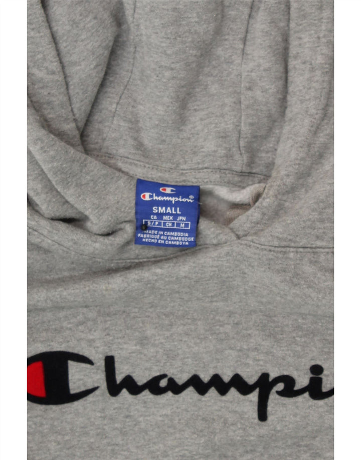CHAMPION Mens Graphic Hoodie Jumper Small Grey Cotton Vintage Champion and Second-Hand Champion from Messina Hembry 