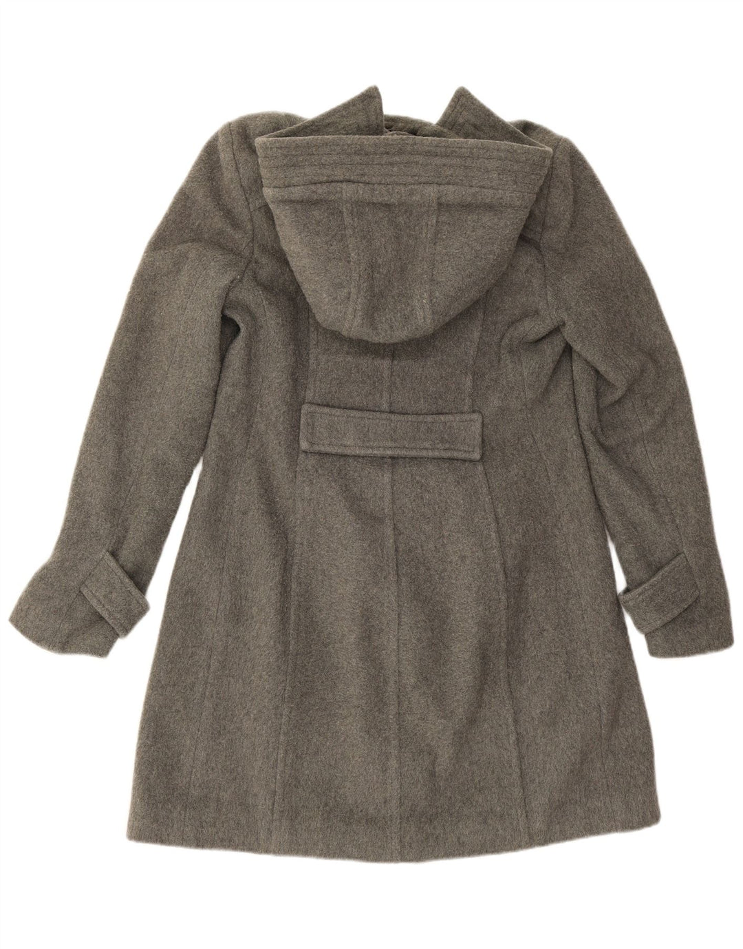 Vintage Womens Hooded Duffle Coat IT 44 Medium Grey Wool