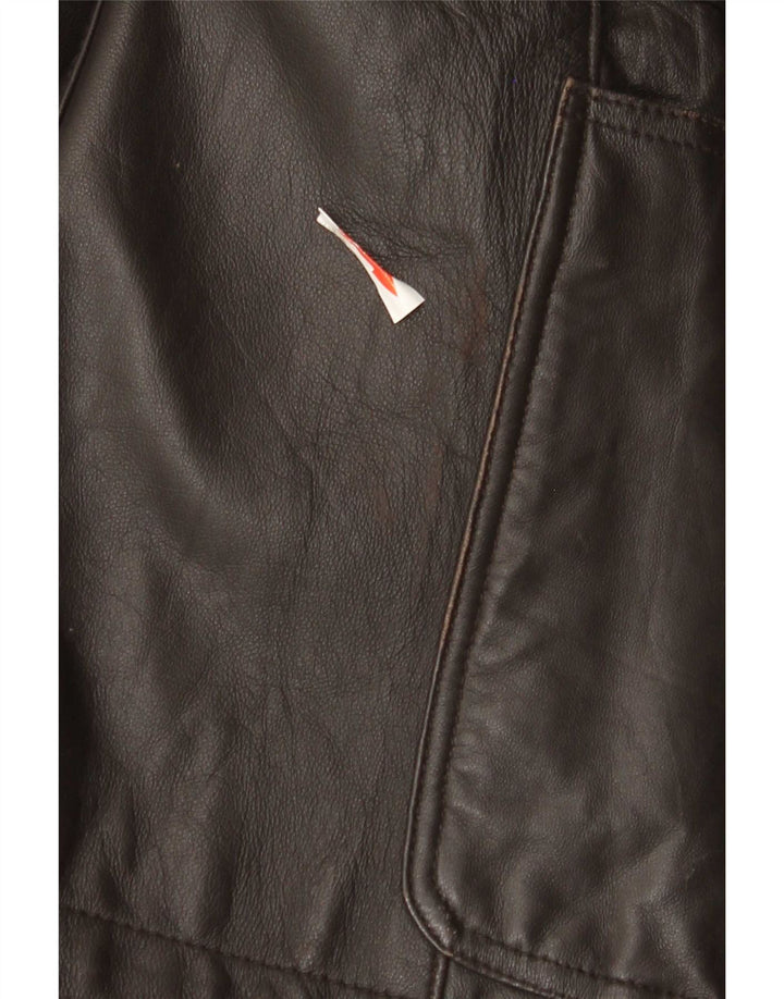 John Barritt Mens 2 Button Leather Blazer Jacket IT 52 XL Brown Leather