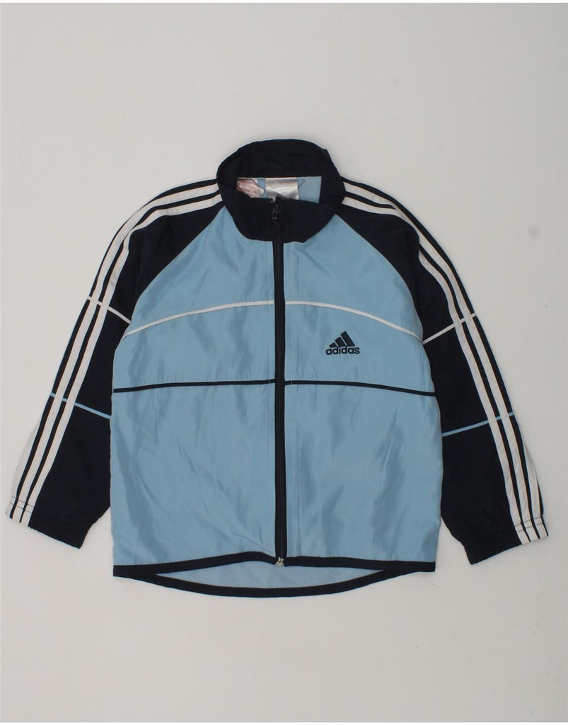 ADIDAS Boys Graphic Tracksuit Top Jacket 2-3 Years Blue Colourblock | Vintage Adidas | Thrift | Second-Hand Adidas | Used Clothing | Messina Hembry 