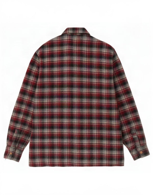 Crown Mens Flannel Shirt Medium Red Check