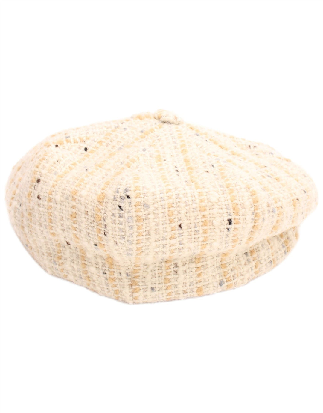 DONEGAL Womens Flat Cap Large Beige Herringbone New Wool