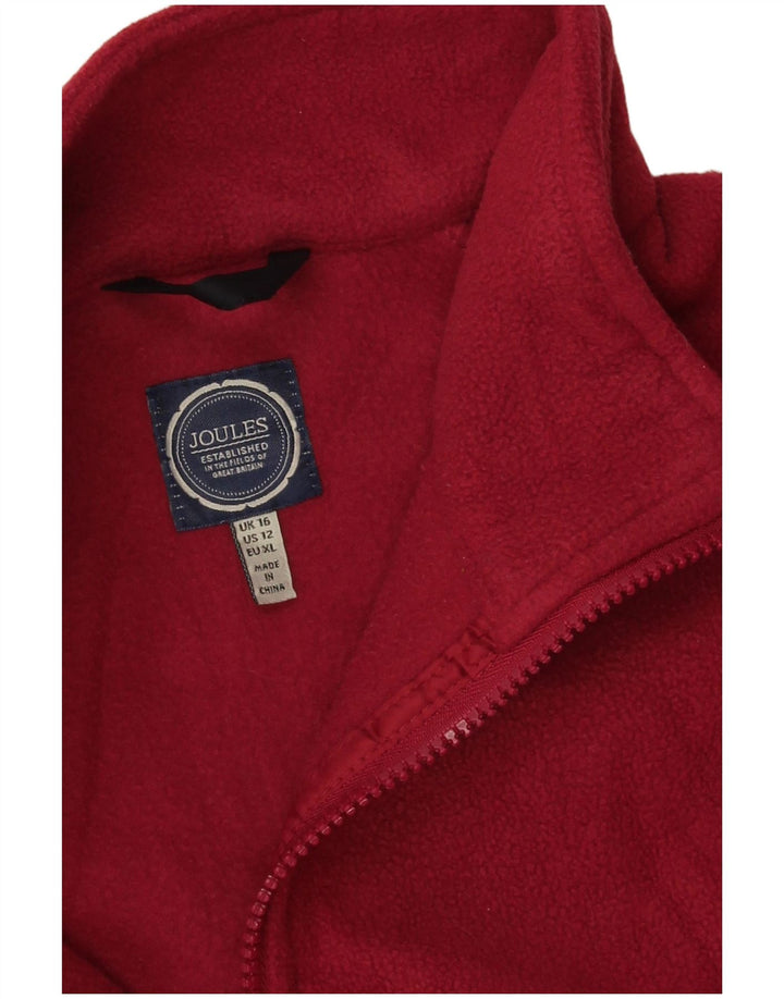 Joules Womens Oversized Liner Fleece Jacket UK 16 Large Pink Polyester