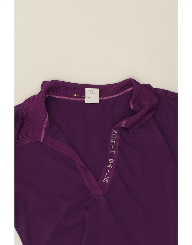 NORTH SAILS Womens Polo Shirt UK 14 Large Purple Cotton Vintage North Sails and Second-Hand North Sails from Messina Hembry 