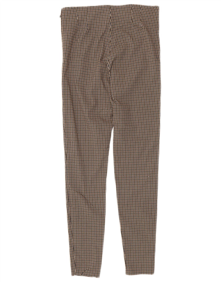 Zara Womens Skinny Trousers Medium W28 L28  Brown Gingham