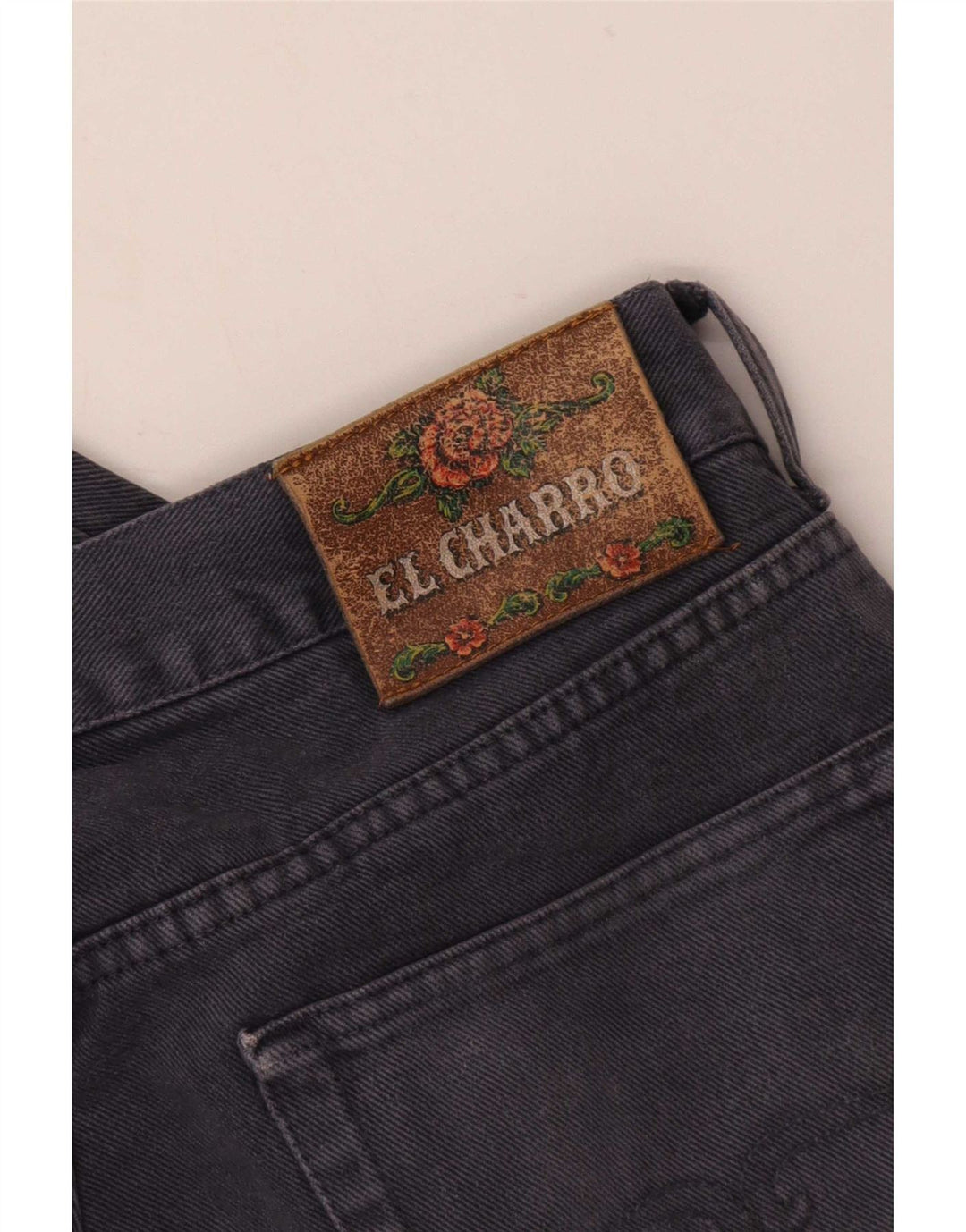 El Charro Mens Straight Jeans W38 L29 Grey Cotton