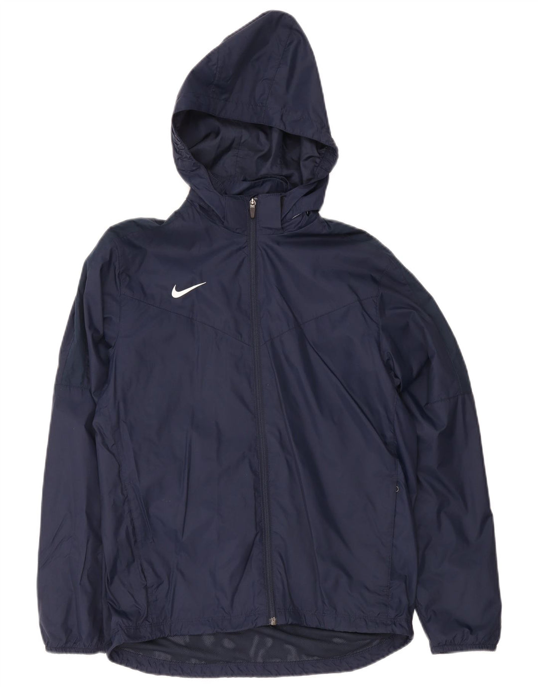 Nike Boys Hooded Rain Jacket 13-14 Years XL Navy Blue Nylon