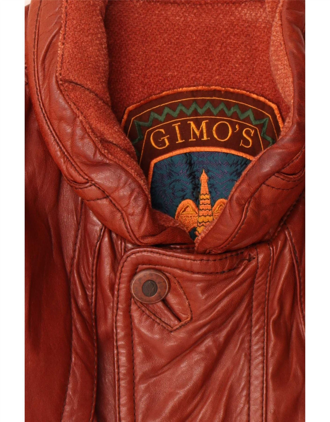 Gimo's Mens Leather Jacket UK 42 XL Brown