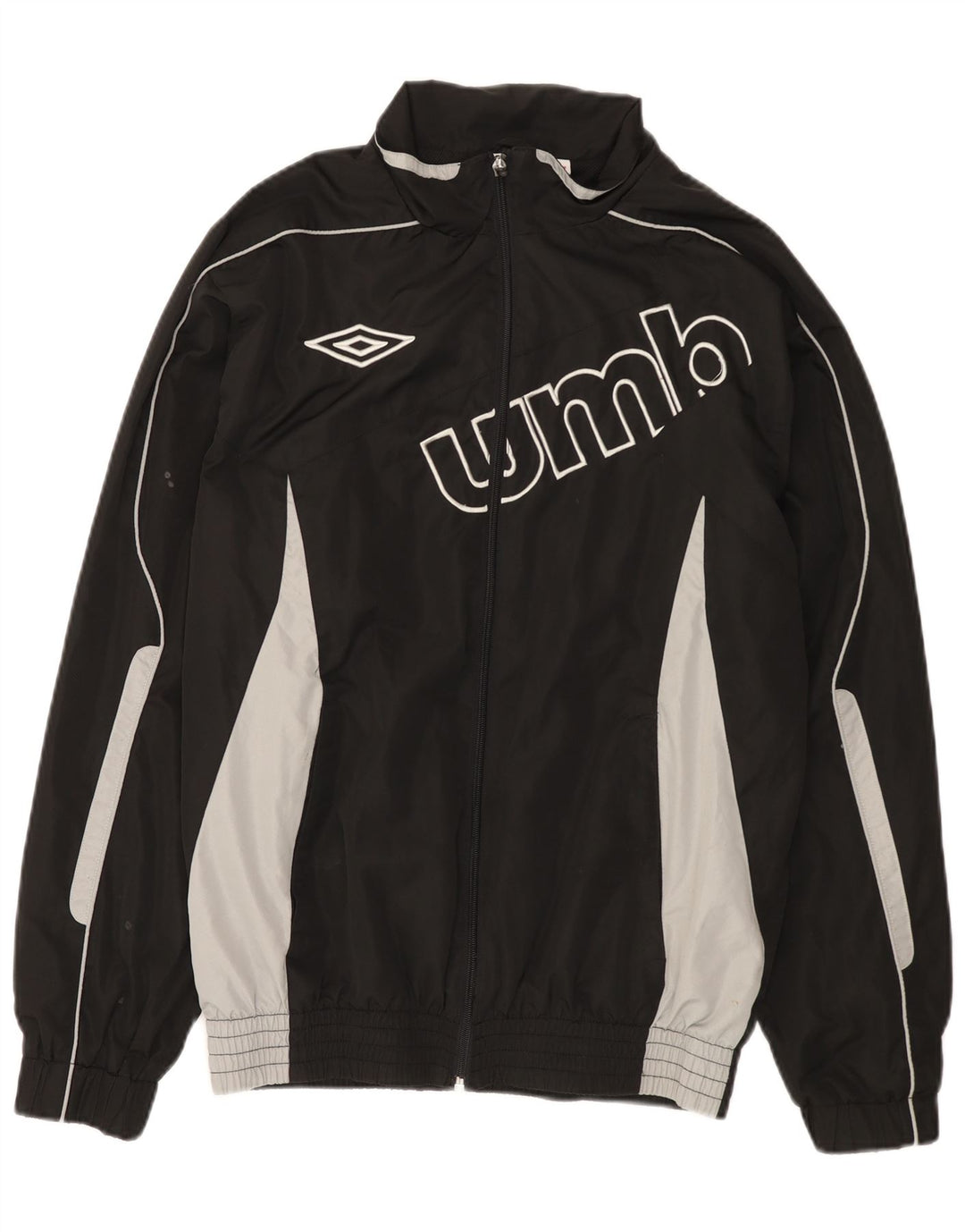 Umbro Mens Graphic Tracksuit Top Jacket XL Black Colourblock Polyester