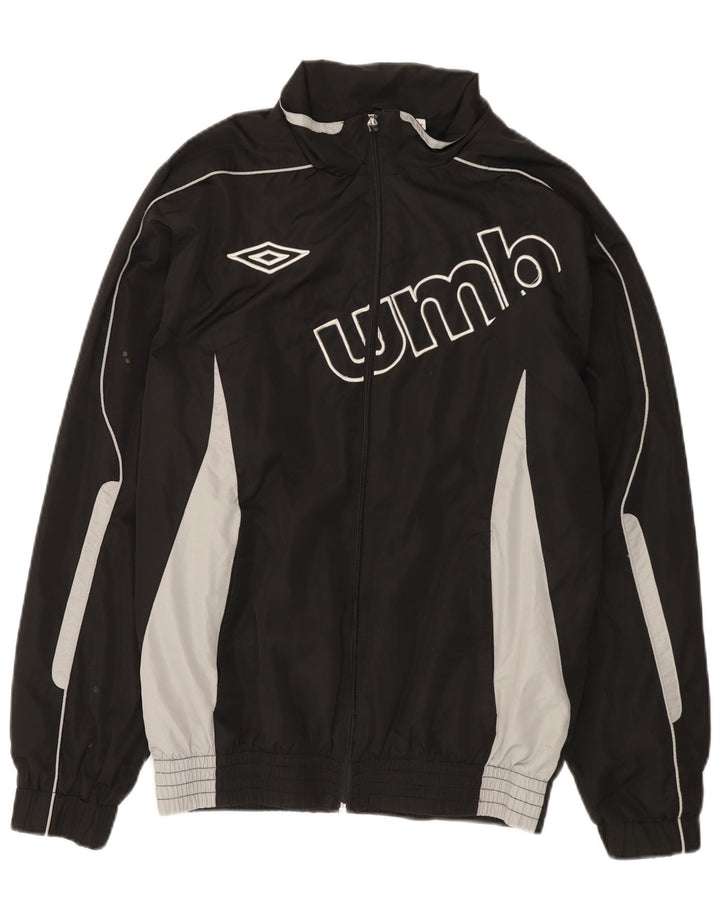 Umbro Mens Graphic Tracksuit Top Jacket XL Black Colourblock Polyester