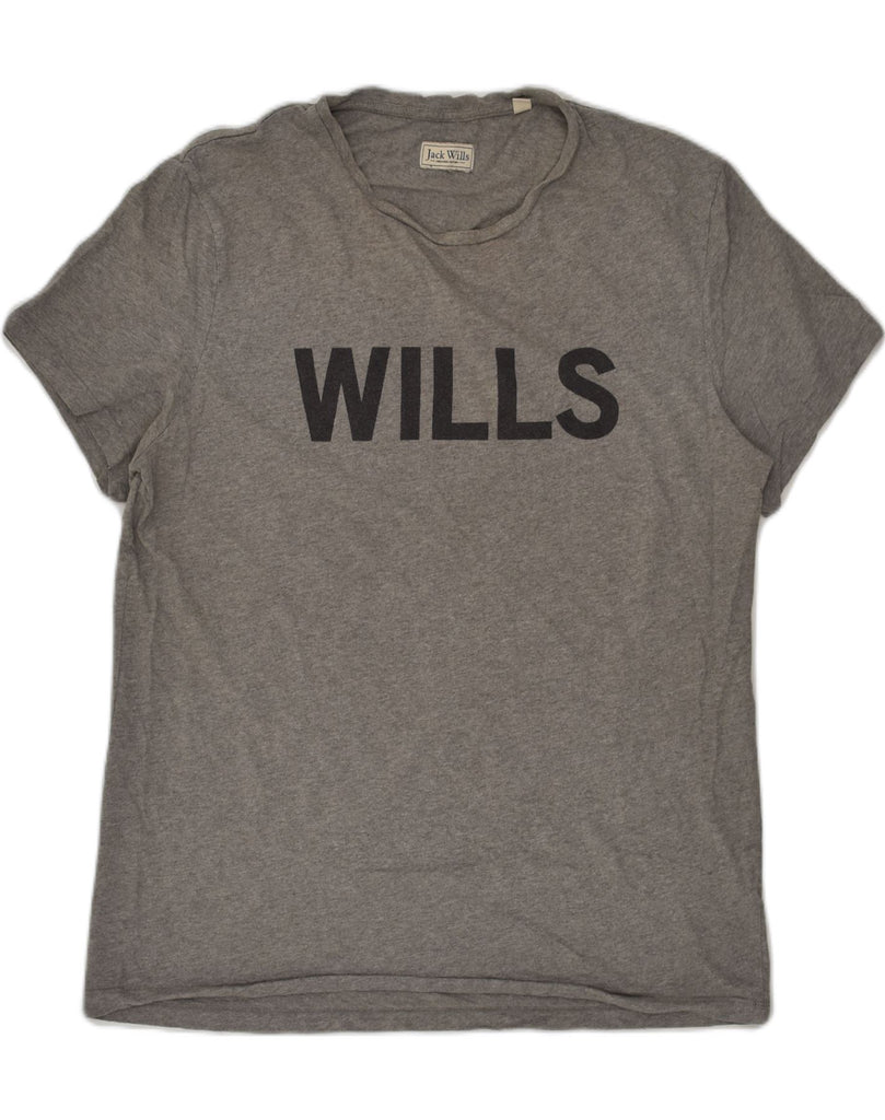 JACK WILLS Mens Graphic T-Shirt Top Medium Grey Cotton | Vintage Jack Wills | Thrift | Second-Hand Jack Wills | Used Clothing | Messina Hembry 