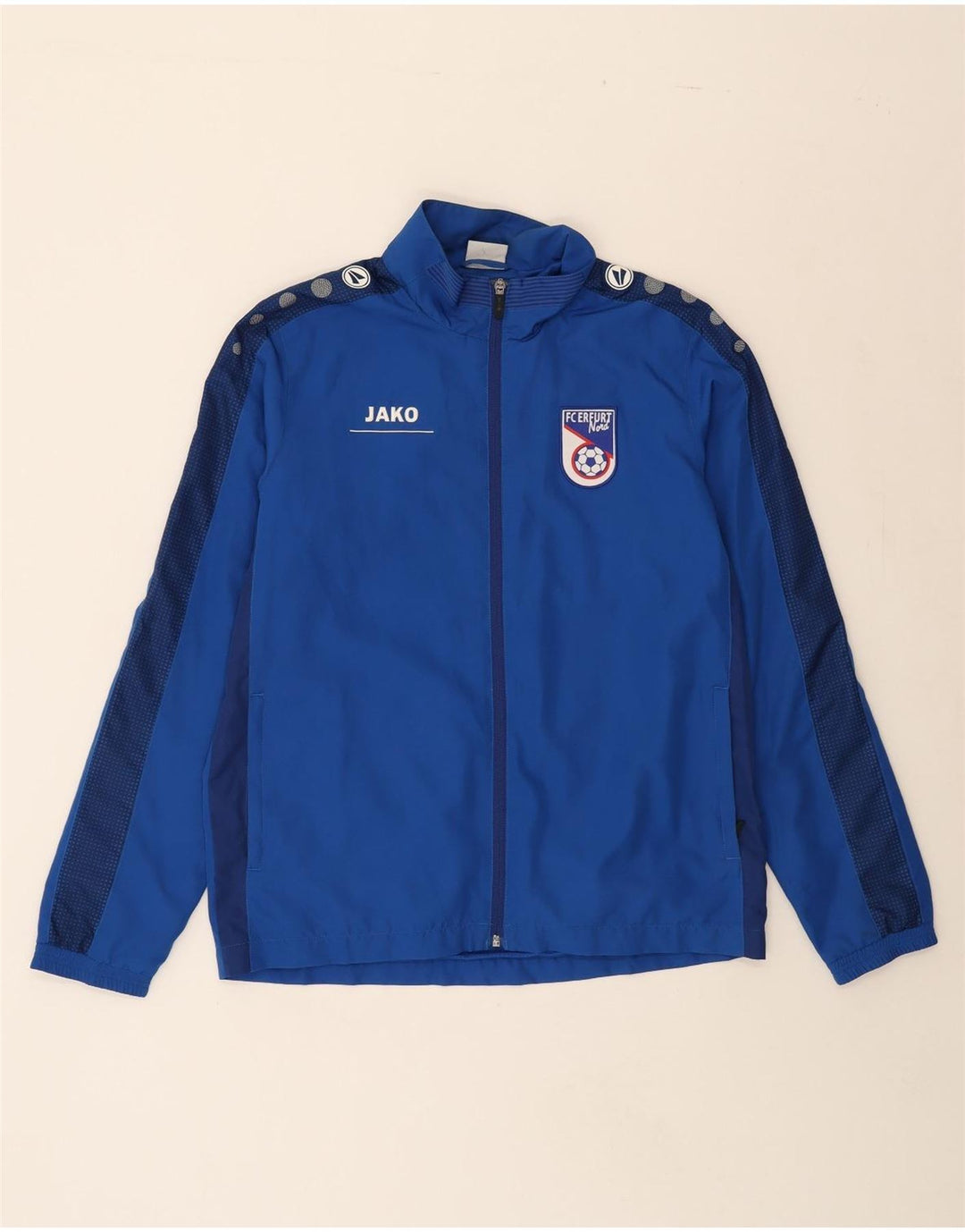 JAKO Mens Graphic Tracksuit Top Jacket Small Blue Polyester Vintage Jako and Second-Hand Jako from Messina Hembry 