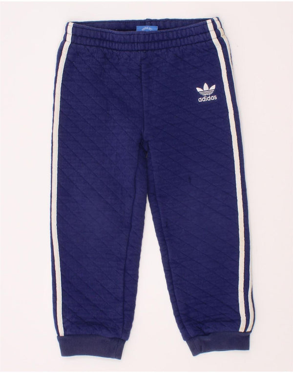 Adidas Boys Tracksuit Trousers Joggers 3-4 Years  Navy Blue Cotton
