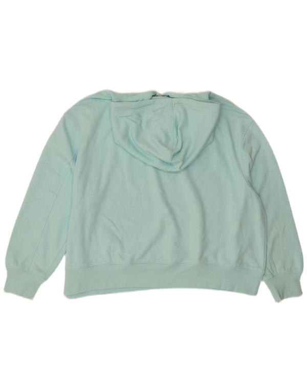 Marks & Spencer Womens Oversized Hoodie Jumper UK 20 2XL Turquoise Cotton