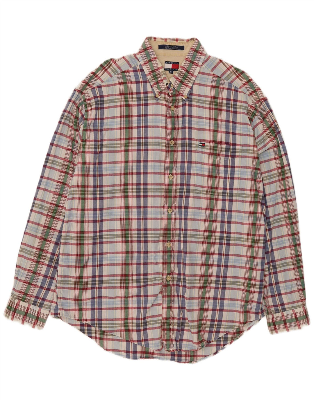 Tommy Hilfiger Mens Shirt XL Multicoloured Check Cotton