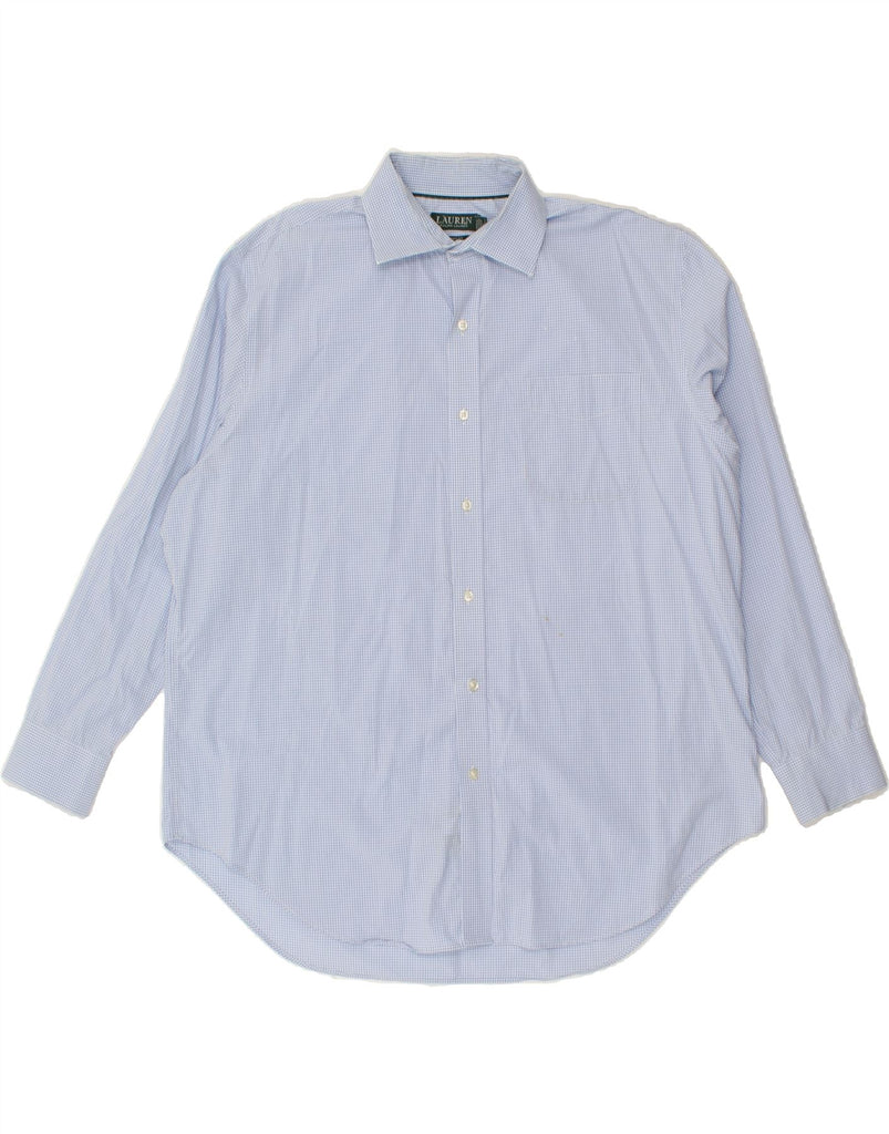 RALPH LAUREN Mens Classic Fit Shirt Size 17 1/2 Large Blue Gingham Cotton Vintage Ralph Lauren and Second-Hand Ralph Lauren from Messina Hembry 