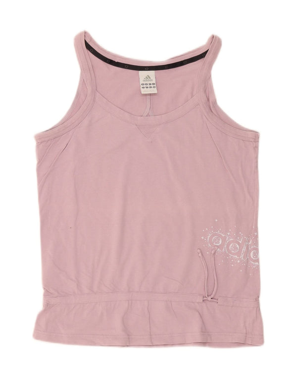 Adidas Womens Graphic Vest Top UK 18 XL  Purple Cotton