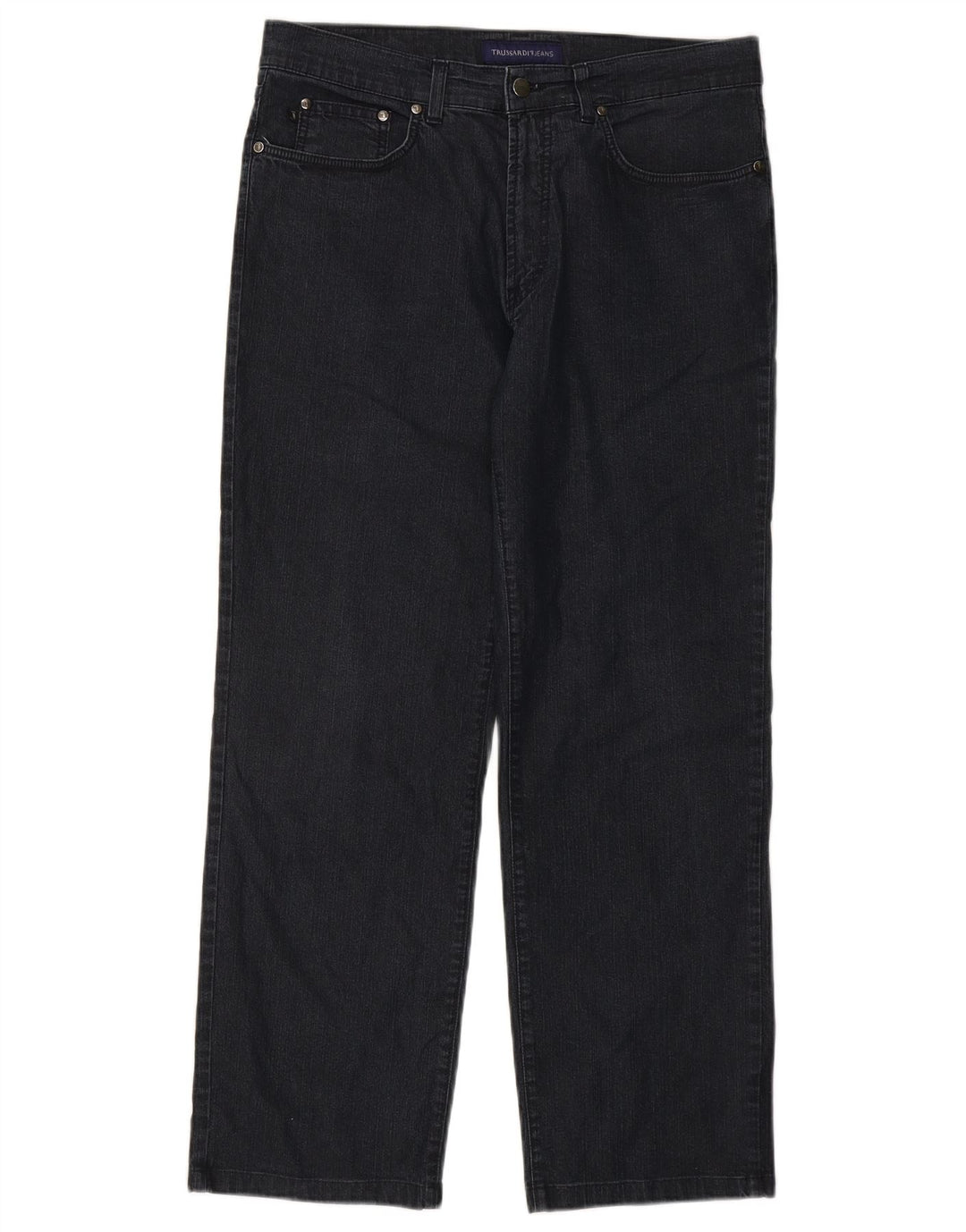 TRUSSARDI Mens Straight Jeans IT 50 Large W35 L29 Navy Blue Vintage Trussardi and Second-Hand Trussardi from Messina Hembry 