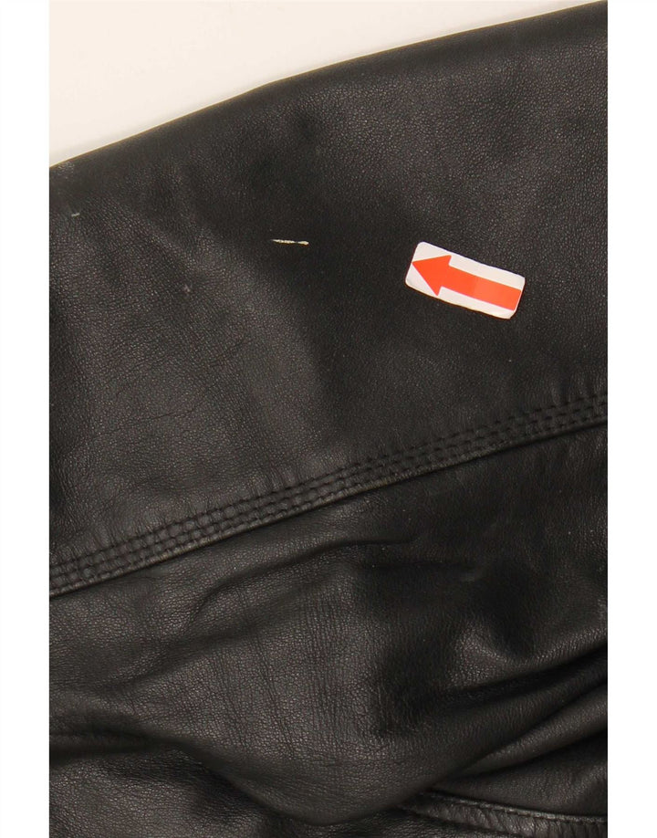 Selected Homme Mens Leather Jacket UK 40 Large Black