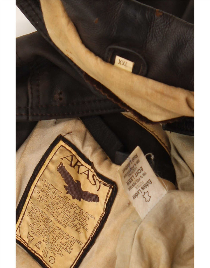 Vintage Mens Leather Jacket UK 44 2XL Brown