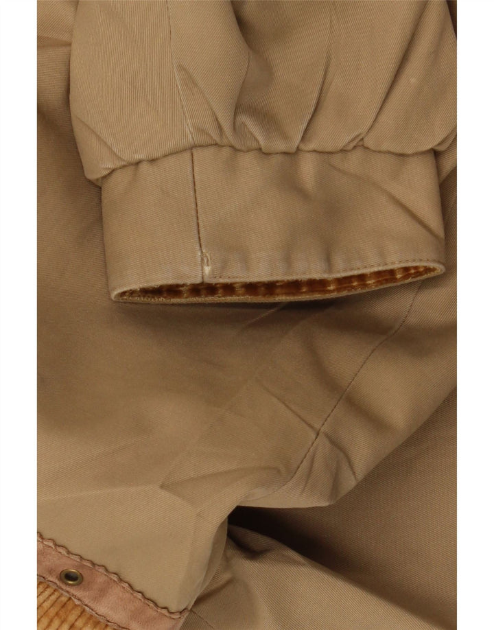 VINTAGE Womens Windbreaker Coat UK 16 Large Brown Colourblock