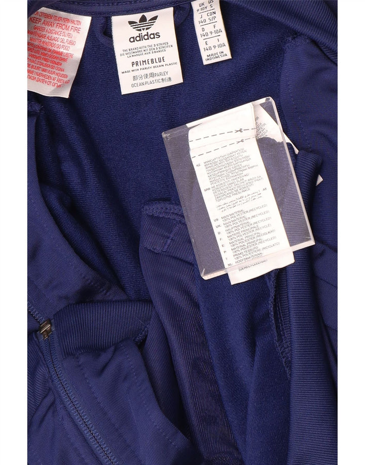 ADIDAS Girls Prime Blue Graphic Tracksuit Top Jacket 9-10 Years Navy Blue