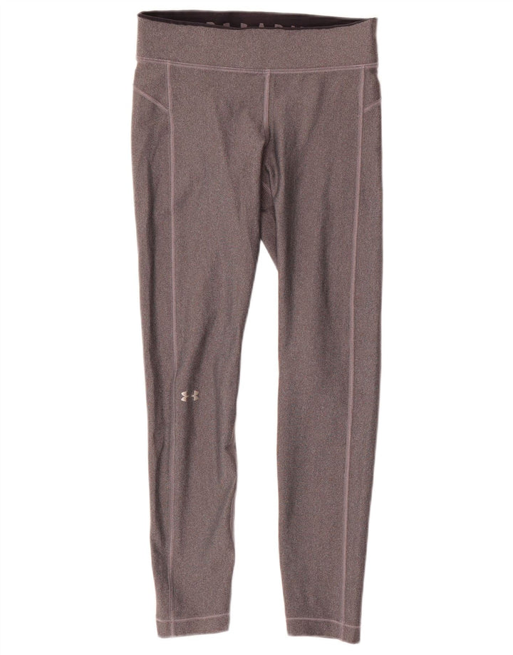 Under Armour Womens Heat Gear Leggings UK 10 Small Grey Polyester