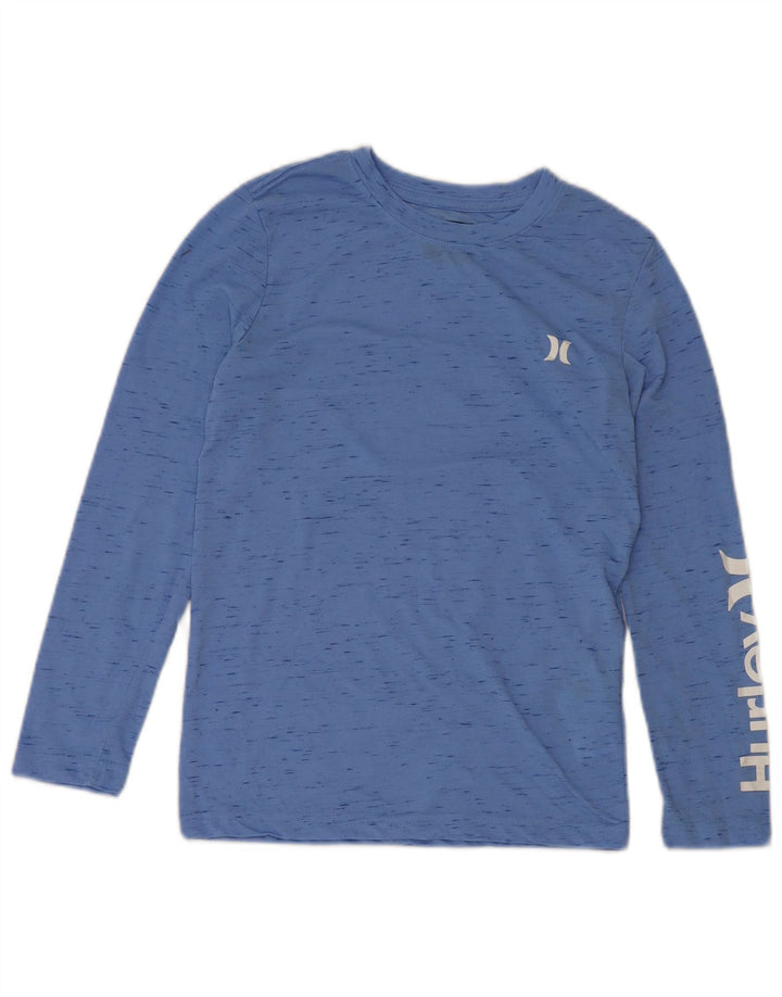 Hurley Boys Graphic Top Long Sleeve 10-11 Years Medium Blue Flecked