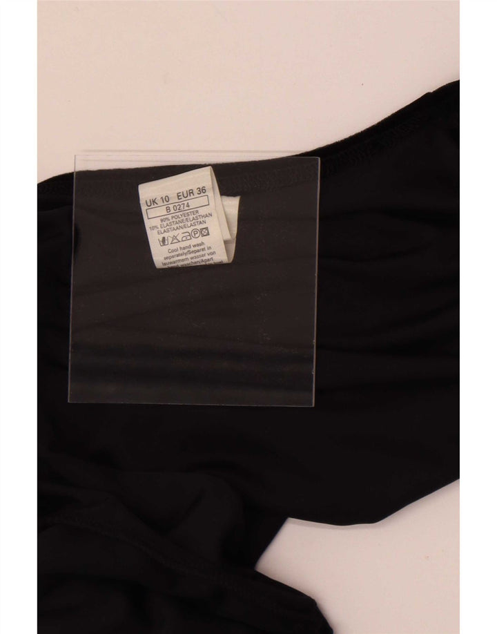 Vintage Womens Velour Bolero Top UK 10 Small Black Polyester