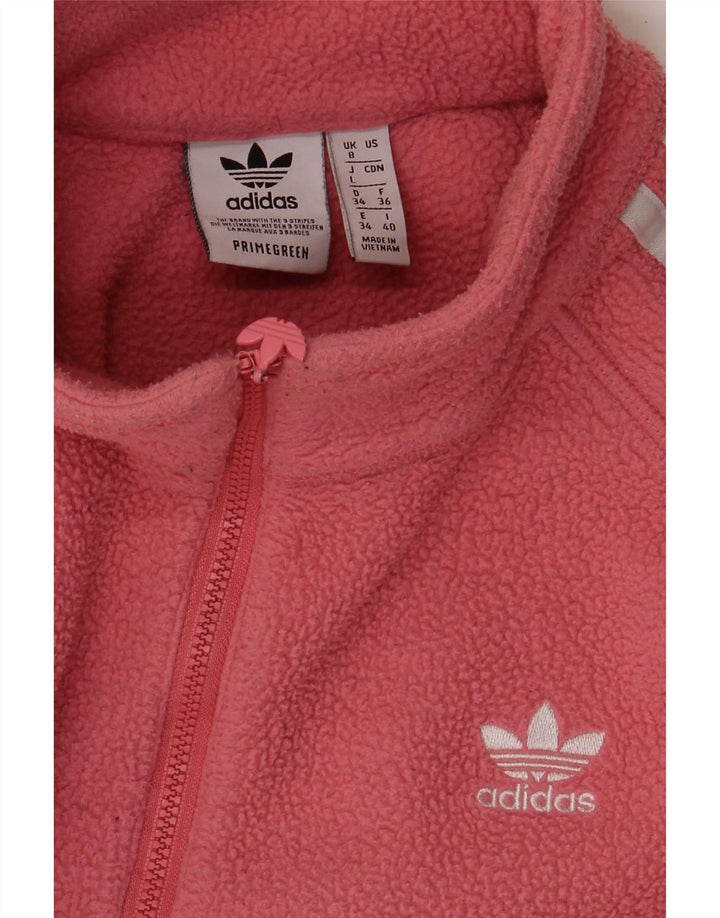 ADIDAS Womens Oversized Zip Neck Fleece Jumper UK 8 Small Pink Polyester Vintage Adidas and Second-Hand Adidas from Messina Hembry 