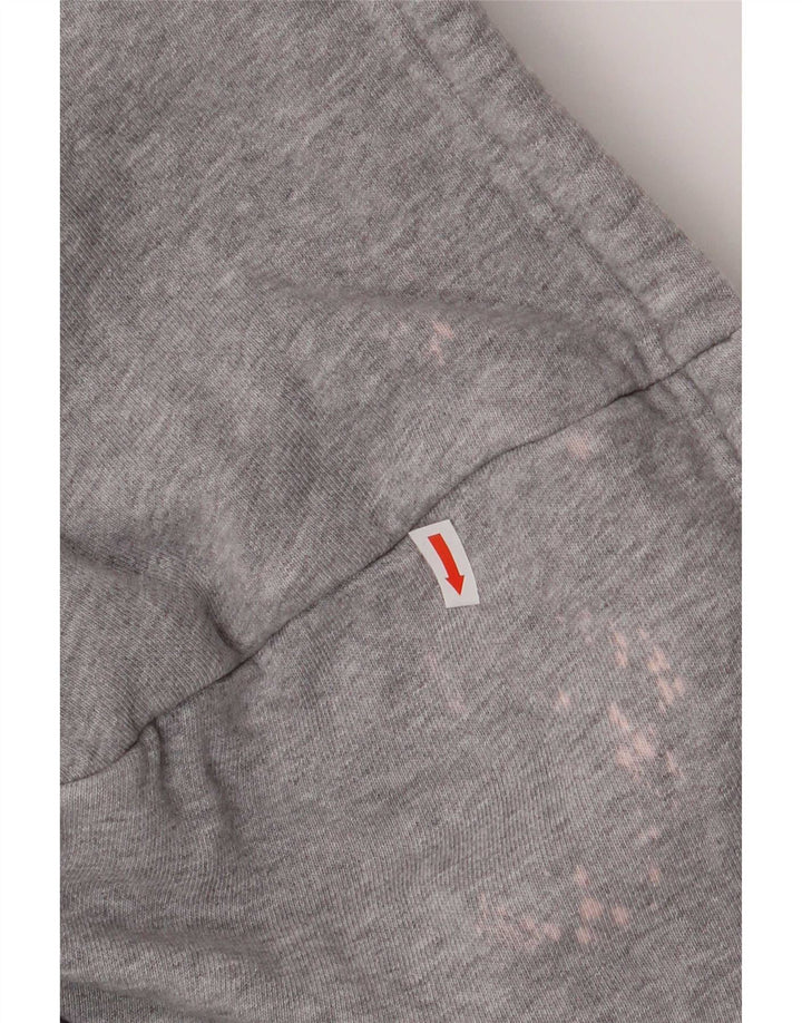 Adidas Mens Hoodie Jumper Medium Grey Flecked Cotton