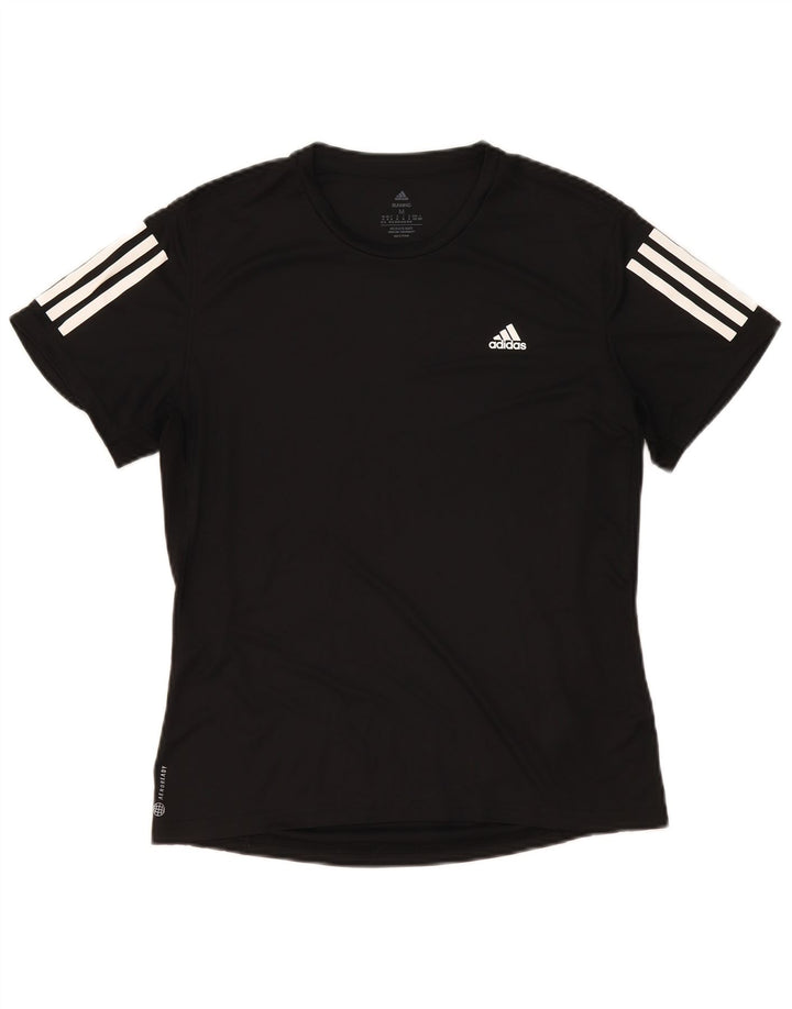 Adidas Womens Aeroready T-Shirt Top UK 12/14 Medium Black Polyester