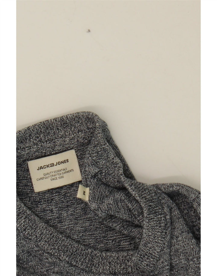 JACK & JONES Mens Crew Neck Jumper Sweater Medium Grey Cotton Vintage Jack & Jones and Second-Hand Jack & Jones from Messina Hembry 