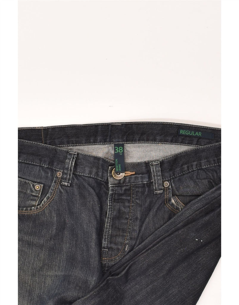 BENETTON Mens Regular Straight Jeans W38 L33  Navy Blue Cotton | Vintage Benetton | Thrift | Second-Hand Benetton | Used Clothing | Messina Hembry 