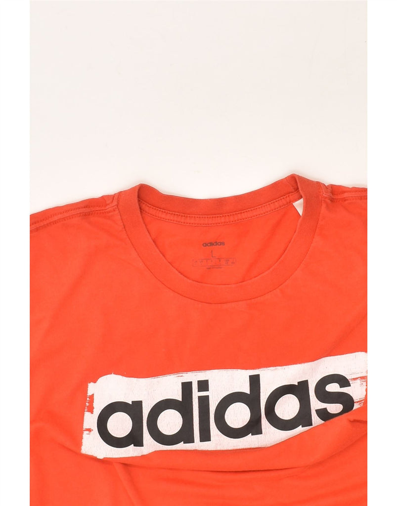 ADIDAS Mens Graphic T-Shirt Top Large Red Cotton | Vintage Adidas | Thrift | Second-Hand Adidas | Used Clothing | Messina Hembry 