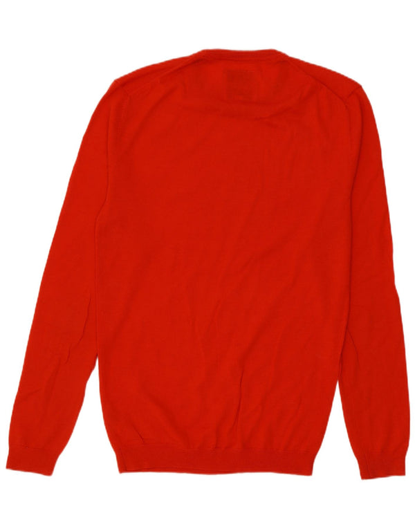 Jack Wills Mens Crew Neck Jumper Sweater Small Red Merino Wool