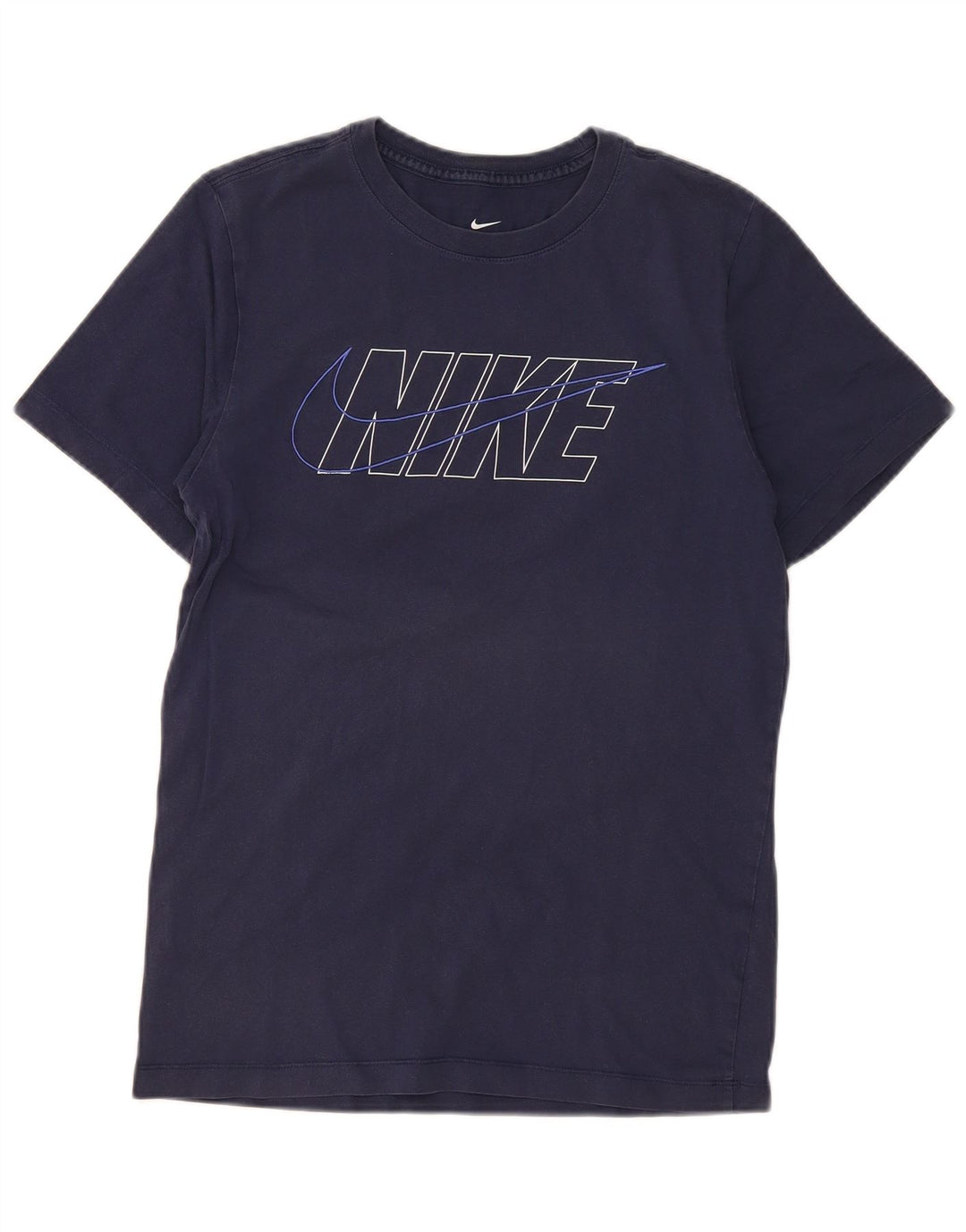 Nike Mens Graphic T-Shirt Top Small Navy Blue Cotton