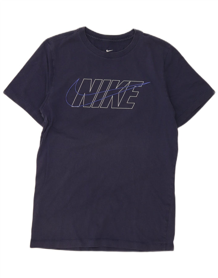 Nike Mens Graphic T-Shirt Top Small Navy Blue Cotton