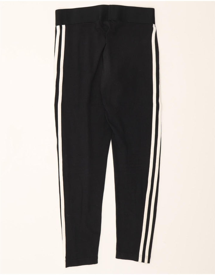 ADIDAS Womens Leggings UK 8/10 Small  Black Cotton