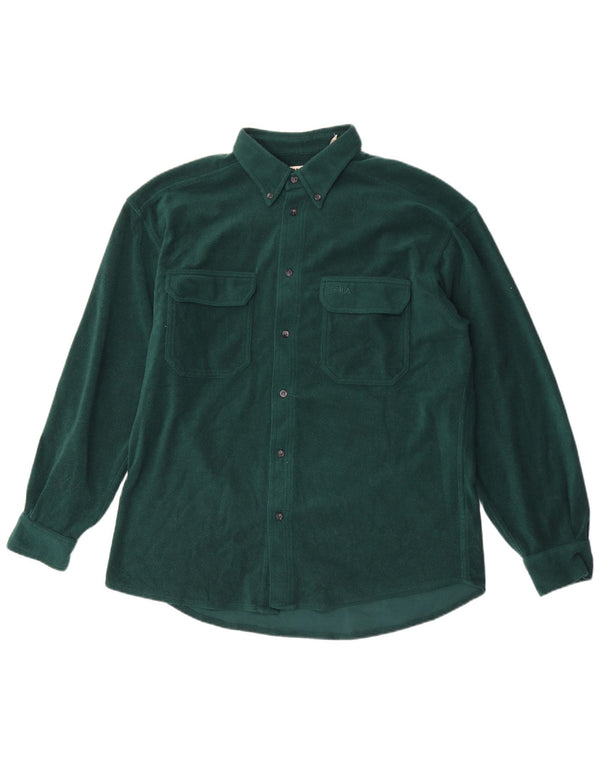 Fila Mens Fleece Shirt Large Green Polyester