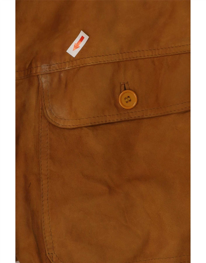 Vintage Mens Suede Bomber Jacket UK 38 Medium Beige